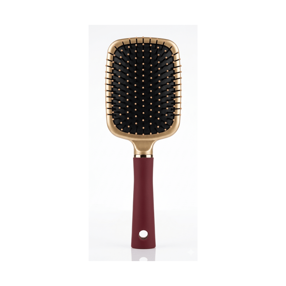 Alpha 55 Brosse rectangulaire bordeaux picots noirs
