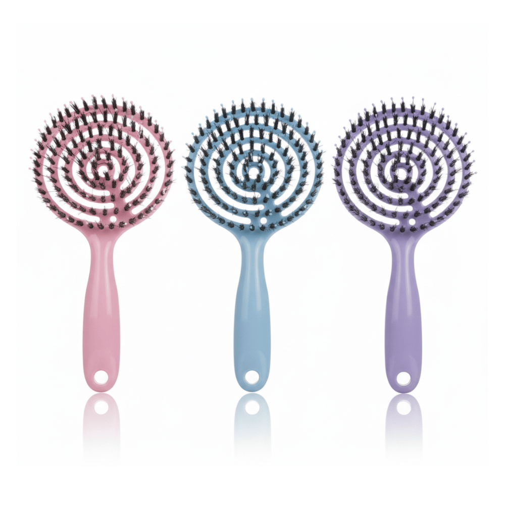 Alpha 55 Brosse ronde poils noirs démêlante