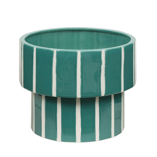 Alpha 55 Cache-pot Flow en céramique vert – Déco moderne