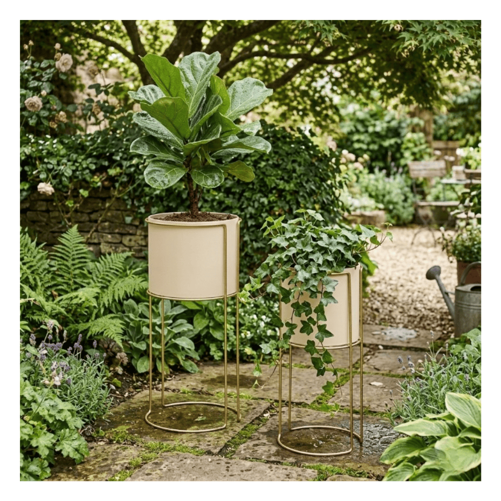 Alpha 55 Cache-pot Zigy en métal doré décoratif