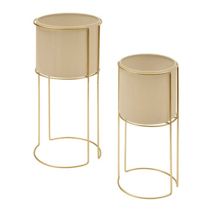Alpha 55 Cache-pot Zigy en métal doré décoratif