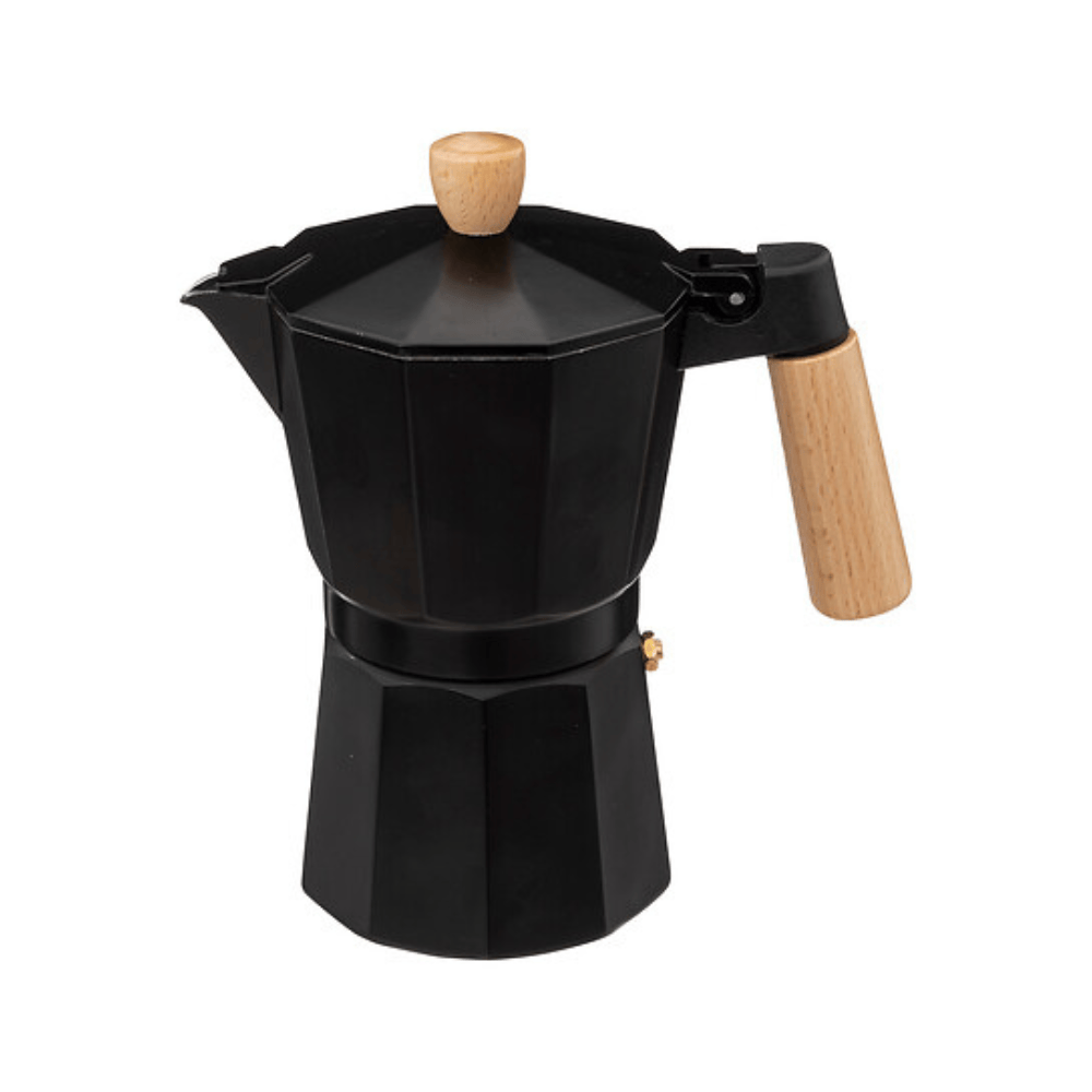 Alpha 55 Cafetière italienne 6 tasses manche bois noir