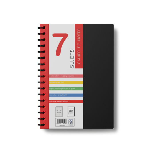 Cahier Polypro 7 Sujets 384 Pages — Alpha 55 Maroc