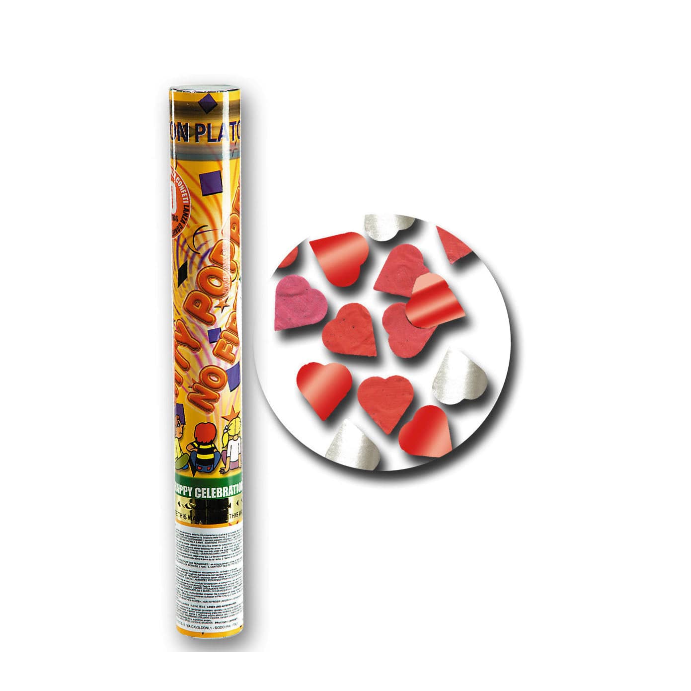 Alpha 55 Canon de confettis cœurs 40 cm en rouge