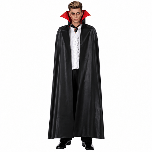 Alpha 55 Cape Adulte 140 cm Noire avec Col Rouge