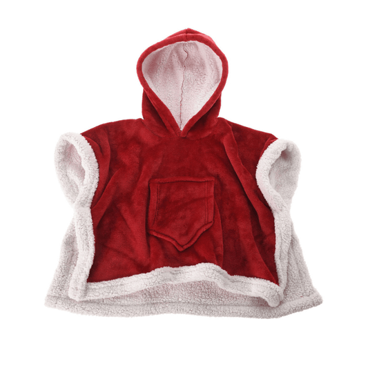 Alpha 55 cape Poncho enfant rouge-blanc – Spécial Noël