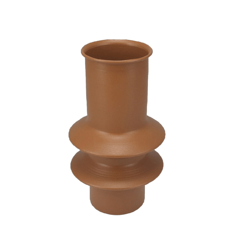 Alpha 55 Caramel mat Vase décoratif en métal élégant moderne