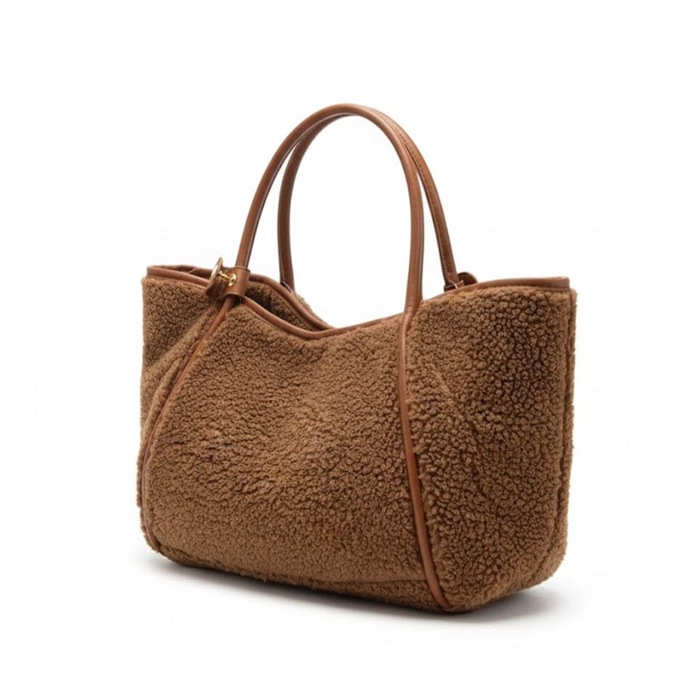 Alpha 55 Caramel Sac à Main en Sherpa – Douceur Cosy