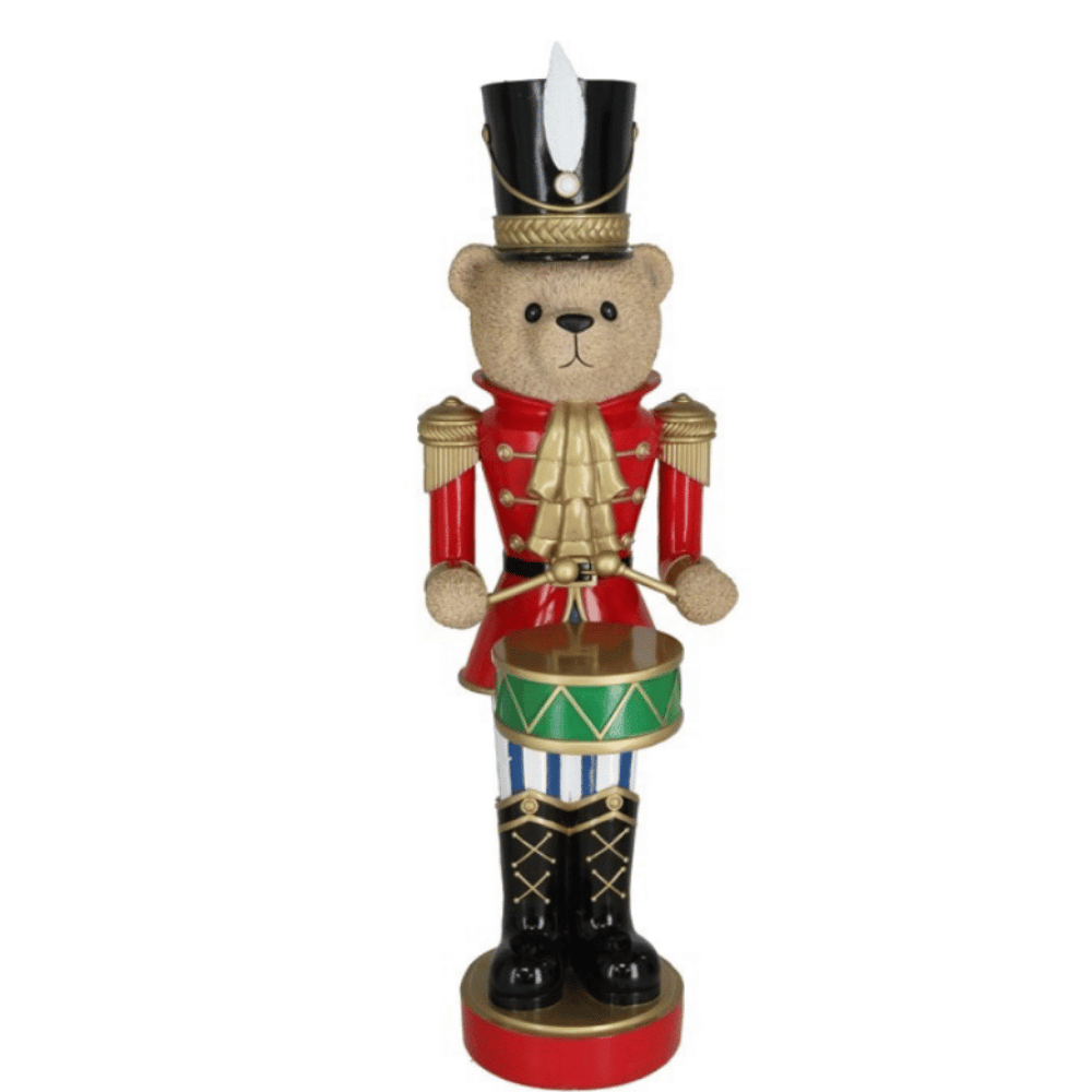 Alpha 55 Casse-noisette ours avec tambour LED – Déco lumineuse