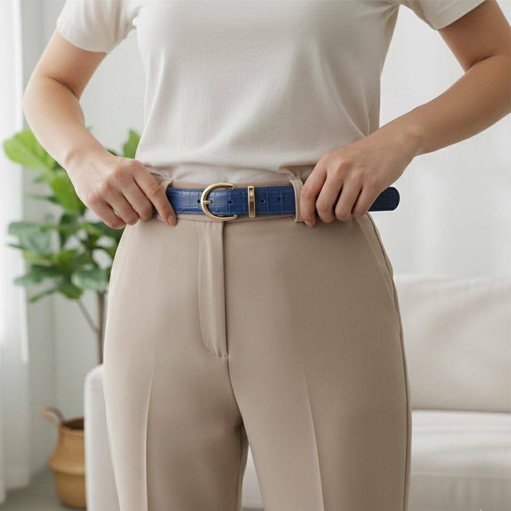 Alpha 55 Ceinture Effet Croco - Accessoire Chic et Texture Tendance