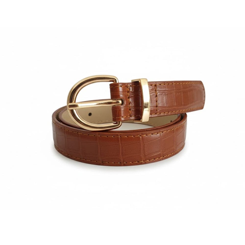 Alpha 55 Ceinture Effet Croco - Accessoire Chic et Texture Tendance