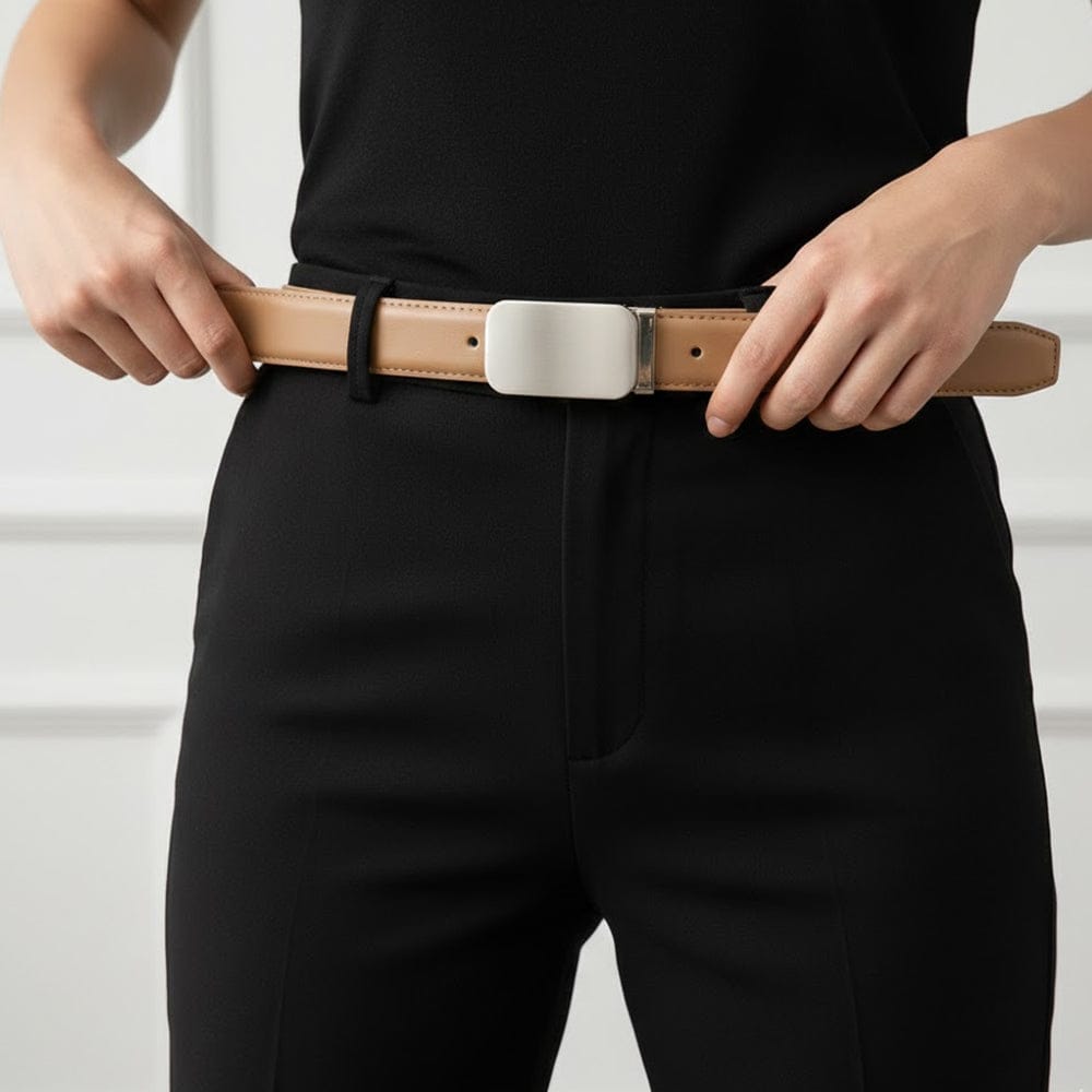 Alpha 55 Ceinture Unie à Boucle Plate - Élégance Discrète & Confort