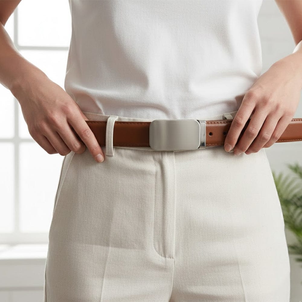 Alpha 55 Ceinture Unie à Boucle Plate - Élégance Discrète & Confort