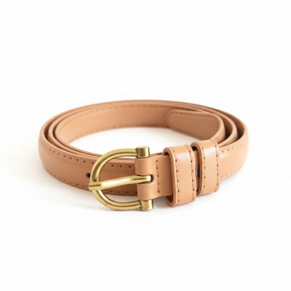 Alpha 55 Ceinture Unie à Boucle Ronde - Accessoire Élégance Femme