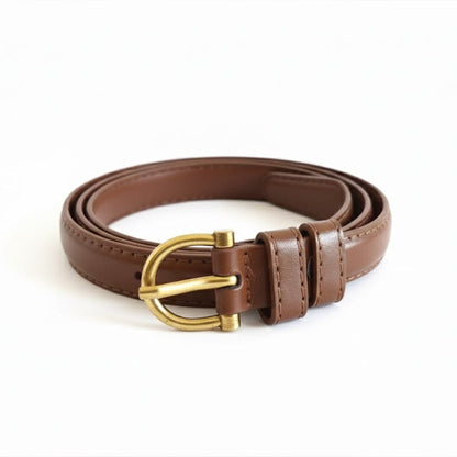 Alpha 55 Ceinture Unie à Boucle Ronde - Accessoire Élégance Femme