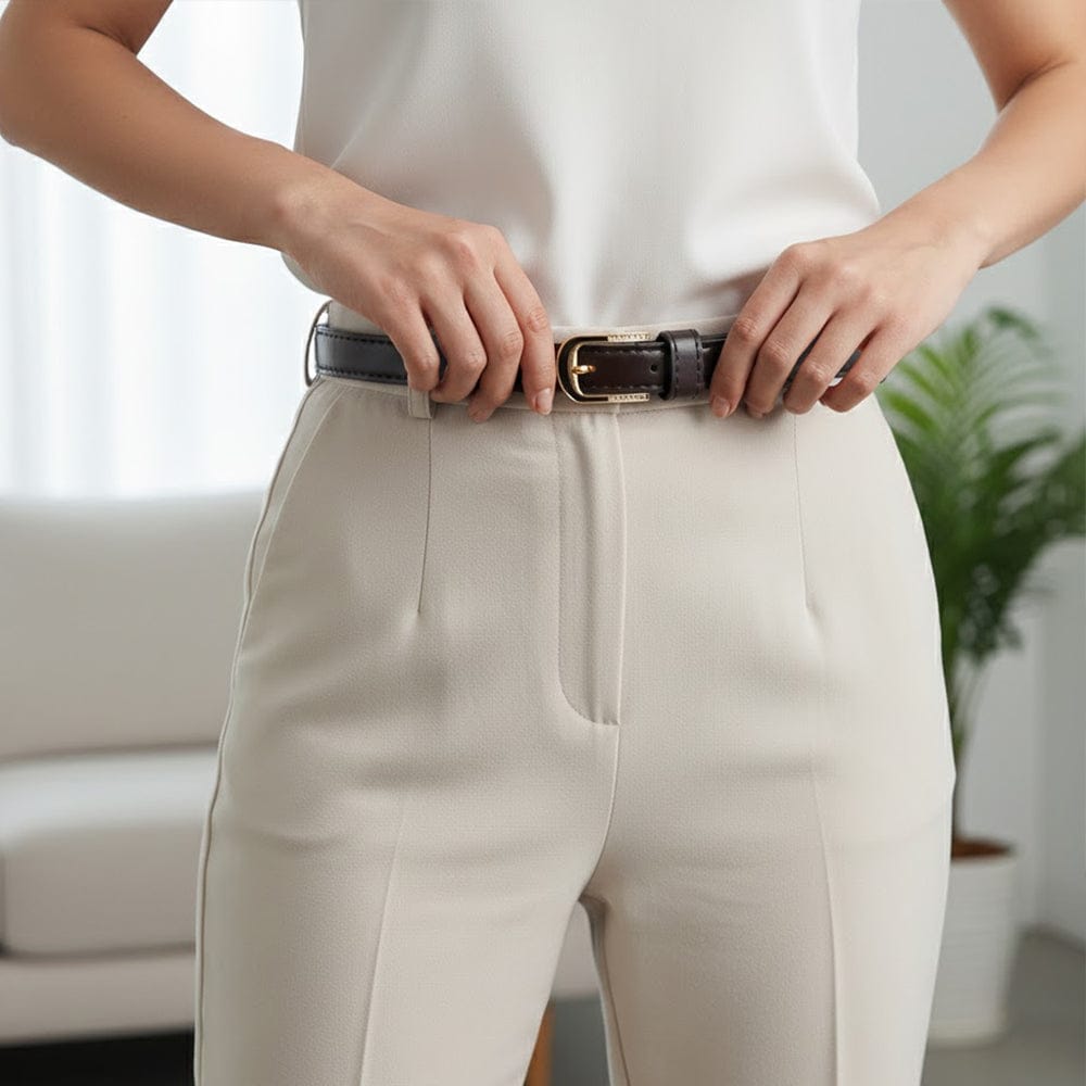 Alpha 55 Ceinture Unie à Boucle Strass - Éclat et Élégance Soirée