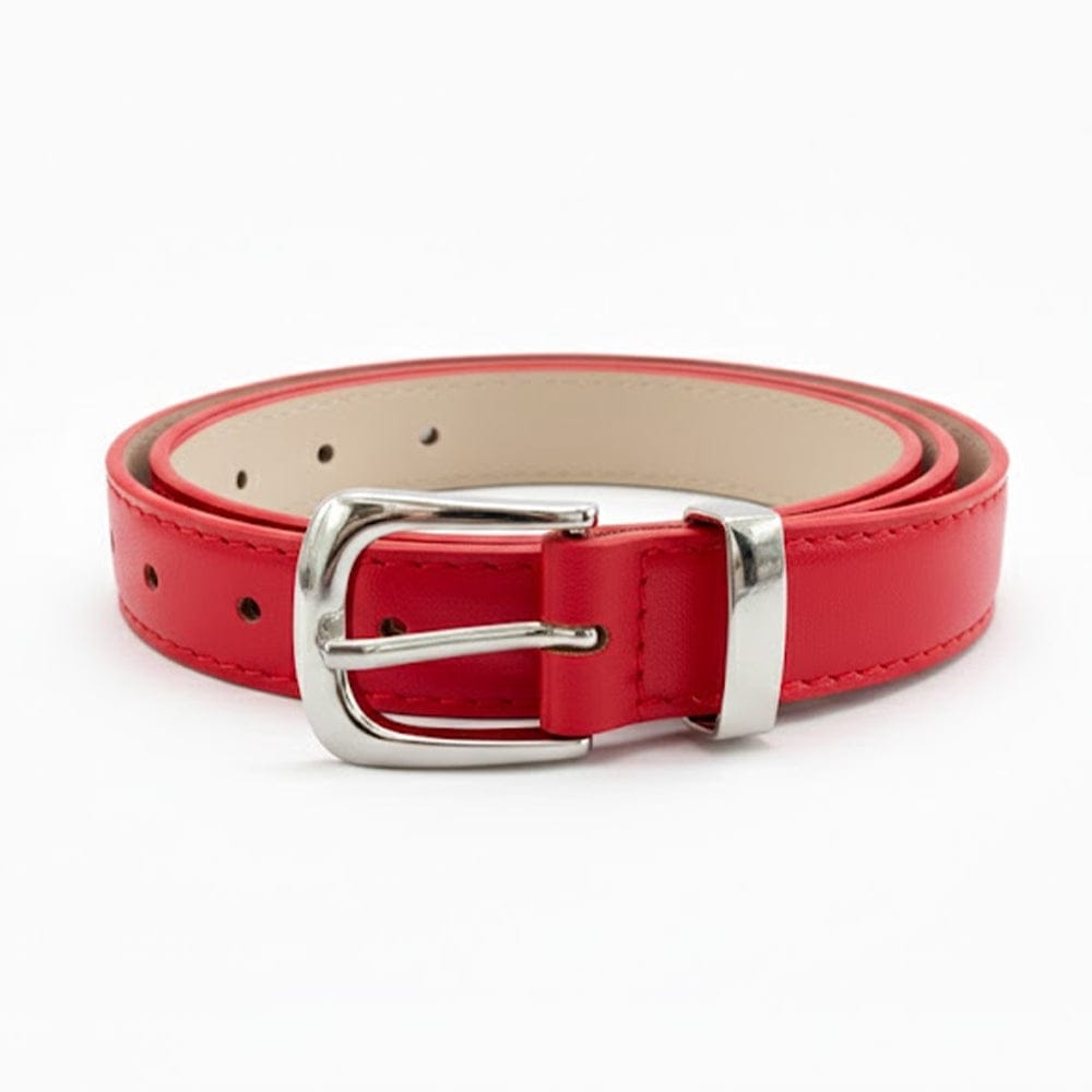 Alpha 55 Ceinture Unie Boucle Argentée - Élégance et Style Moderne