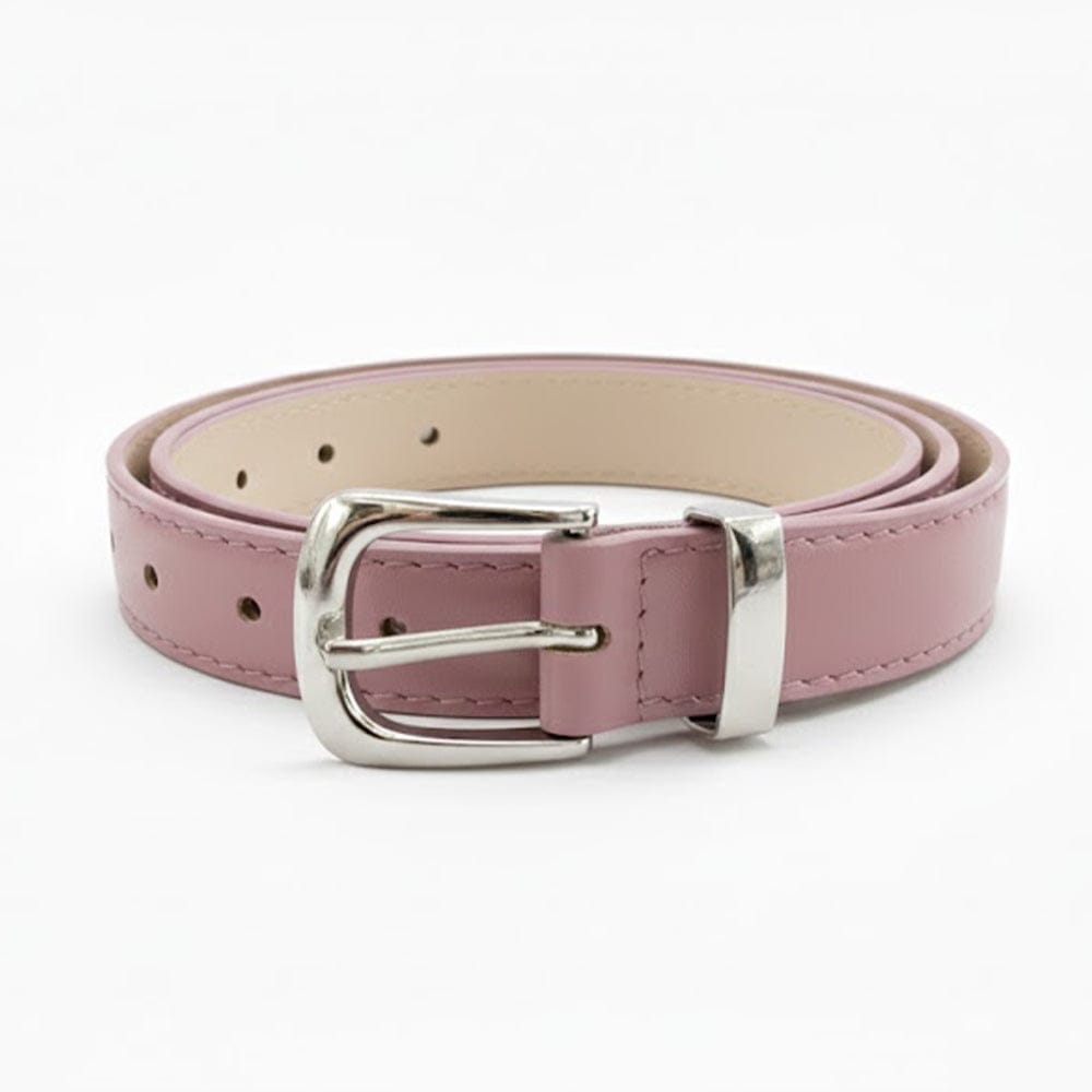 Alpha 55 Ceinture Unie Boucle Argentée - Élégance et Style Moderne