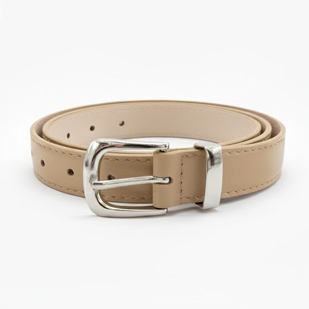 Alpha 55 Ceinture Unie Boucle Argentée - Élégance et Style Moderne