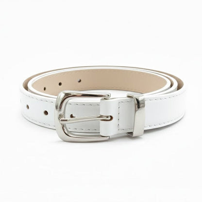 Alpha 55 Ceinture Unie Boucle Argentée - Élégance et Style Moderne