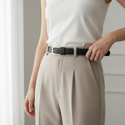 Alpha 55 Ceinture Unie Boucle Dorée – Chic & Tendance