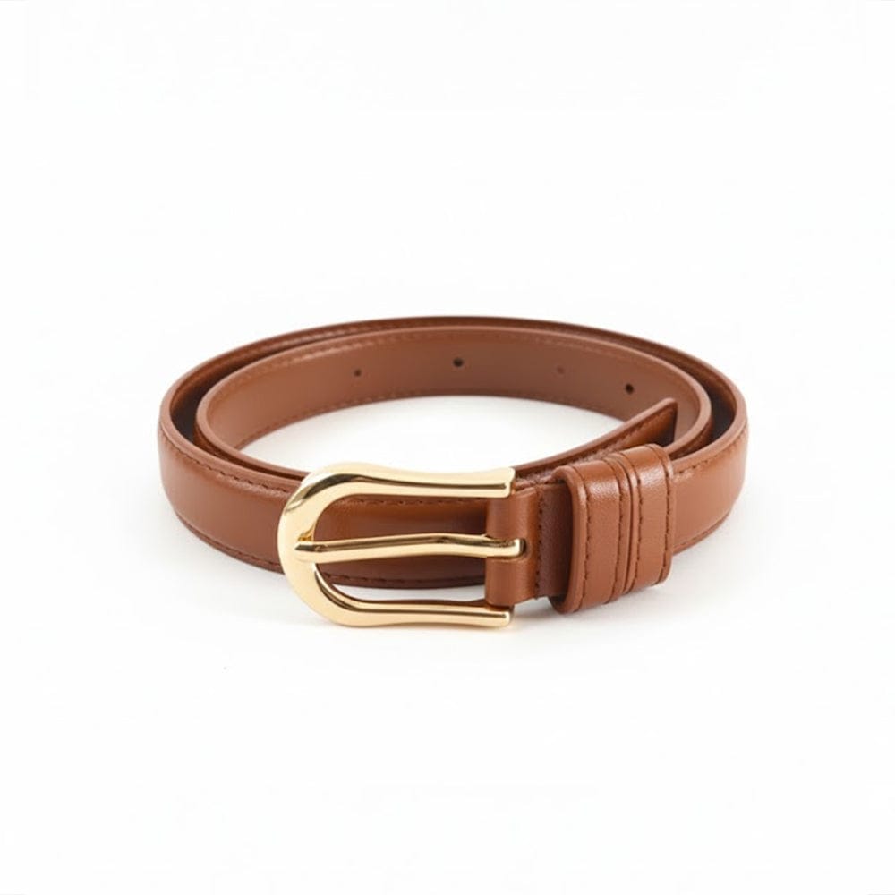 Alpha 55 Ceinture Unie Boucle Dorée – Chic & Tendance