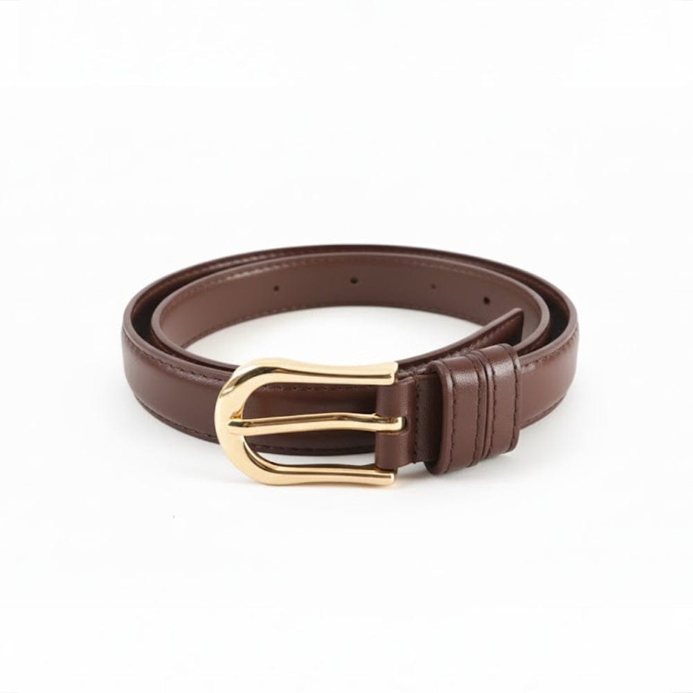 Alpha 55 Ceinture Unie Boucle Dorée – Chic & Tendance