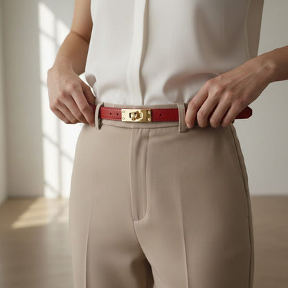 Alpha 55 Ceinture Unie Boucle – Élégance & Chic