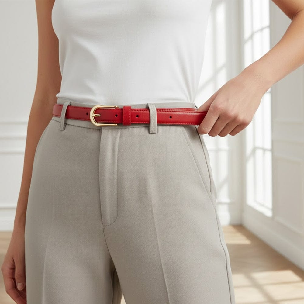 Alpha 55 Ceinture Unie Femme Boucle Dorée – Chic & Qualité