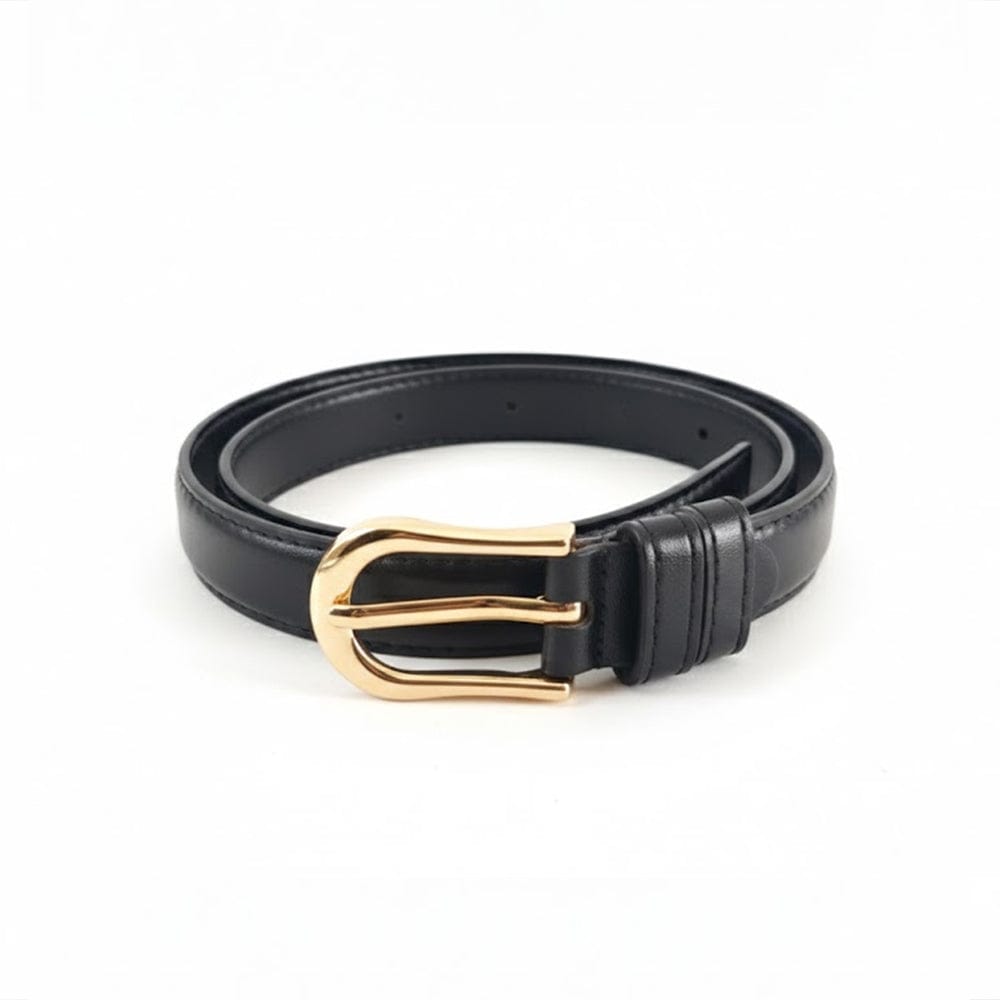 Alpha 55 Ceinture Unie Femme Boucle Dorée – Chic & Qualité