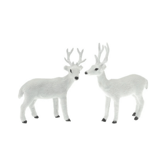 Alpha 55 Cerf décoratif debout blanc en polyfoam – Alpha55