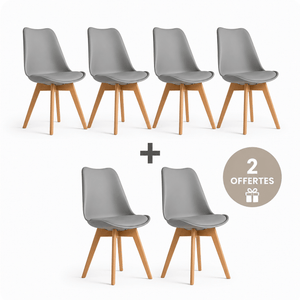 Pack 6 Chaises Scandinaves – 4 Achetées + 2 Offertes