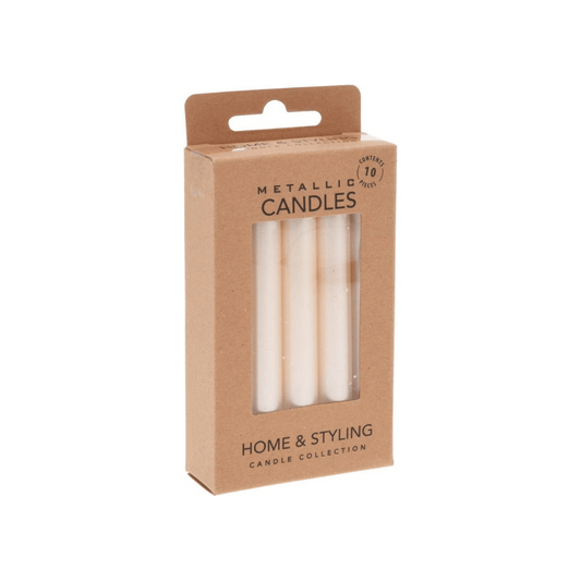 Alpha 55 Champagne Set de 10 bougies de Noël – Décoration lumineuse festive