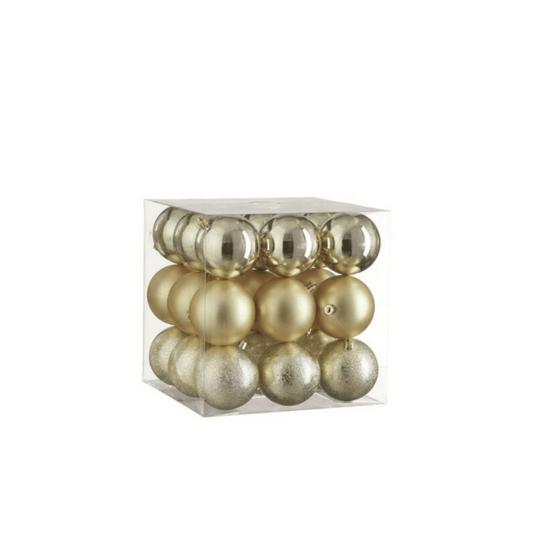 Alpha 55 Champagne Set de 27 boules de Noël incassables