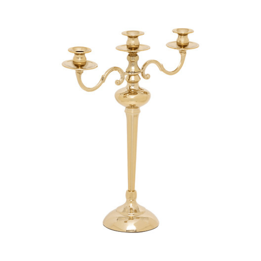 Alpha 55 Chandelier Haut 3 Têtes en Métal Doré – Chic & Élégant