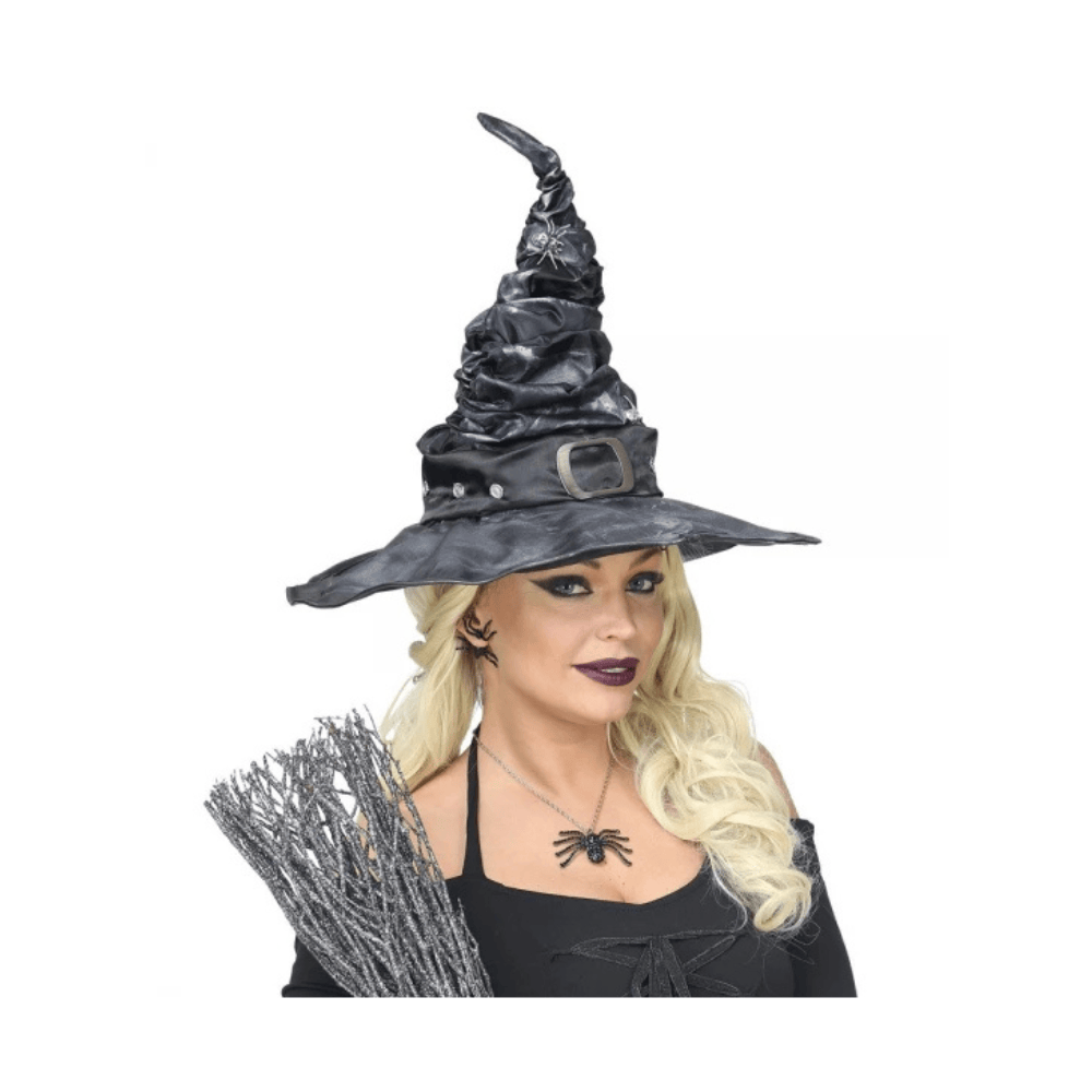Alpha 55 chapeau Chapeau Sorcière Plissé Gris Accessoire Halloween