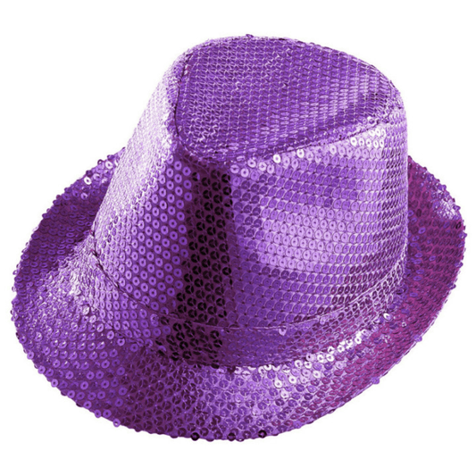 Alpha 55 Chapeau Gangster à sequins violet – Festif & flashy
