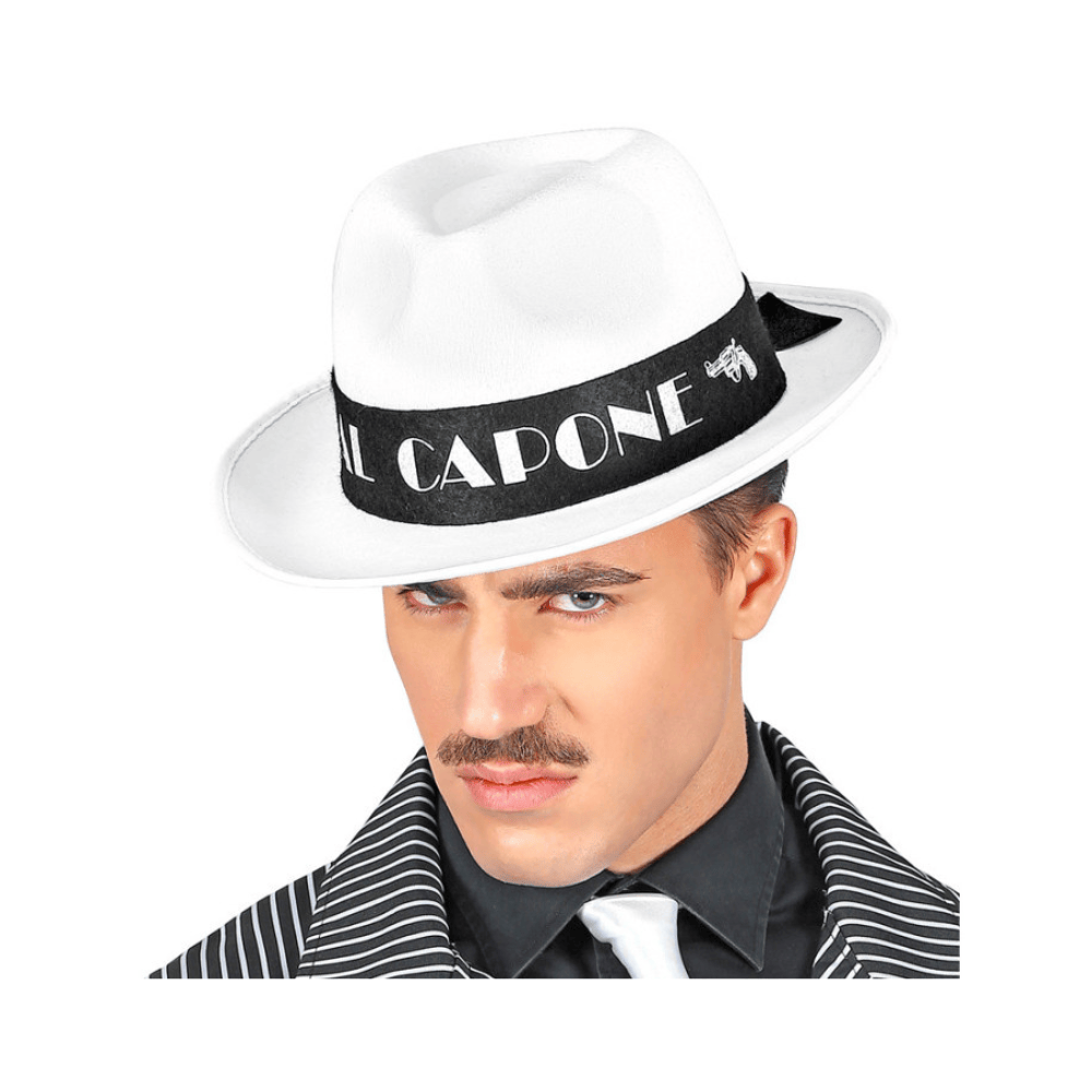 Alpha 55 Chapeau Gangster Al Capone Blanc Accessoire Déguisement