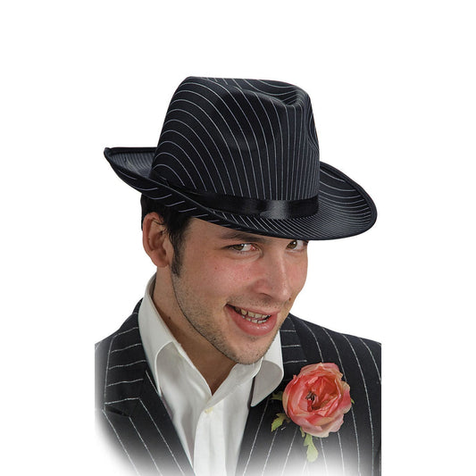 Alpha 55 Chapeau gangster rayures en noir