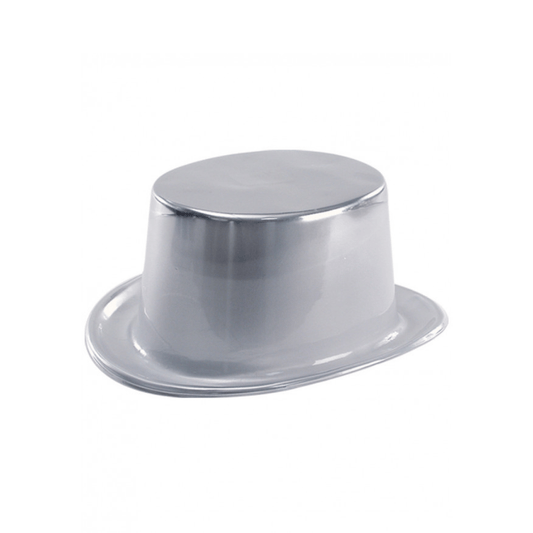Alpha 55 Chapeau Haut de Forme métallisé argenté – Festif & chic