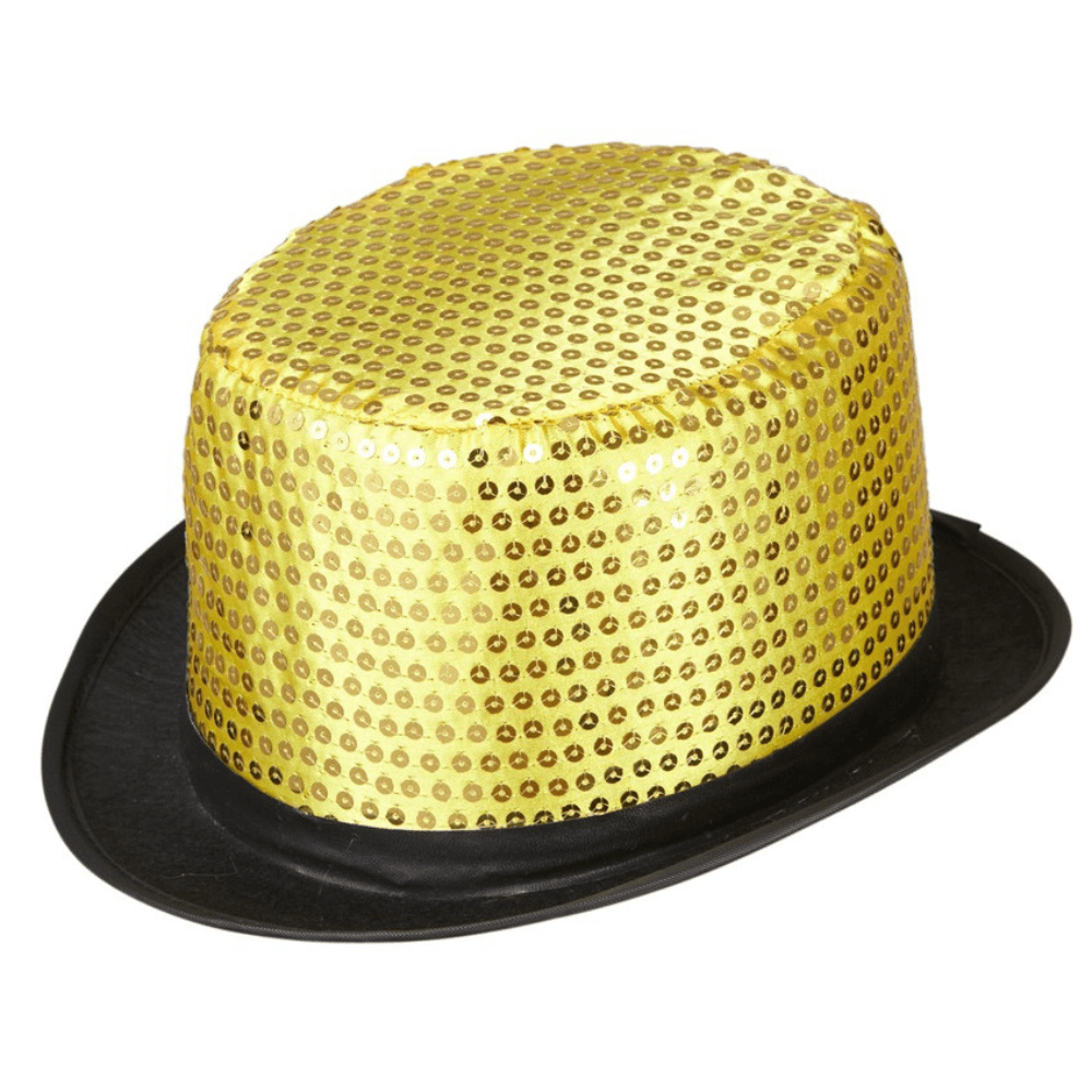 Alpha 55 Chapeau Haut De Forme sequins doré – Festif & étincelant
