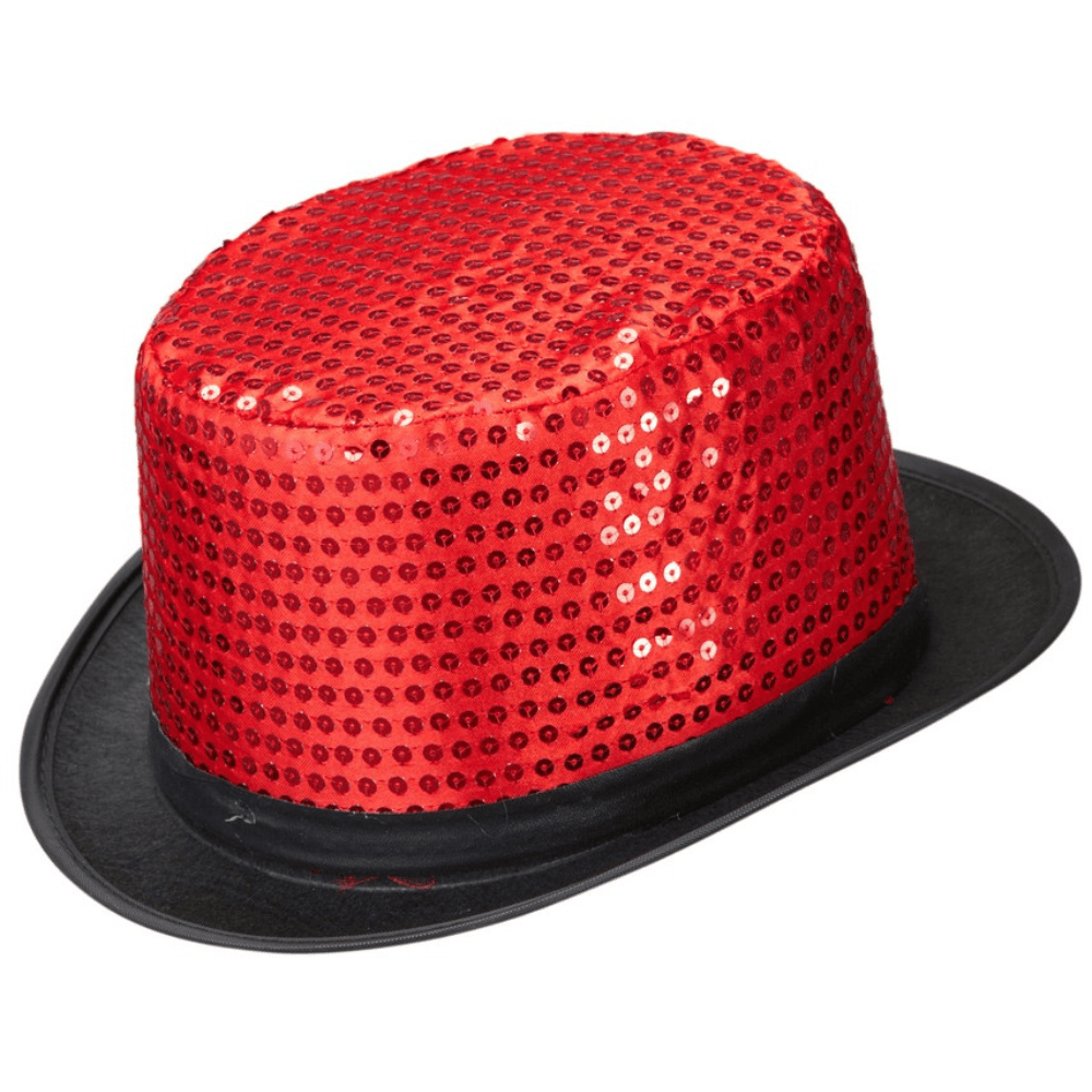 Alpha 55 Chapeau Haut De Forme sequins rouge – Festif & éclatant