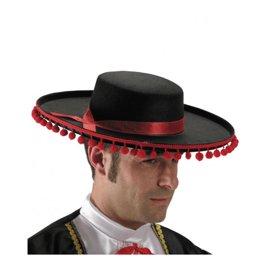 Alpha 55 Chapeau Mariachi à Pompons Rouge – Accessoire Déguisement
