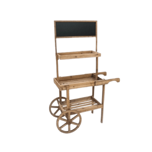 Alpha 55 Chariot en bois avec étagère ardoise déco