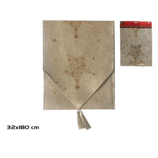 Alpha 55 Chemin de table étoilé doré – Élégance festive