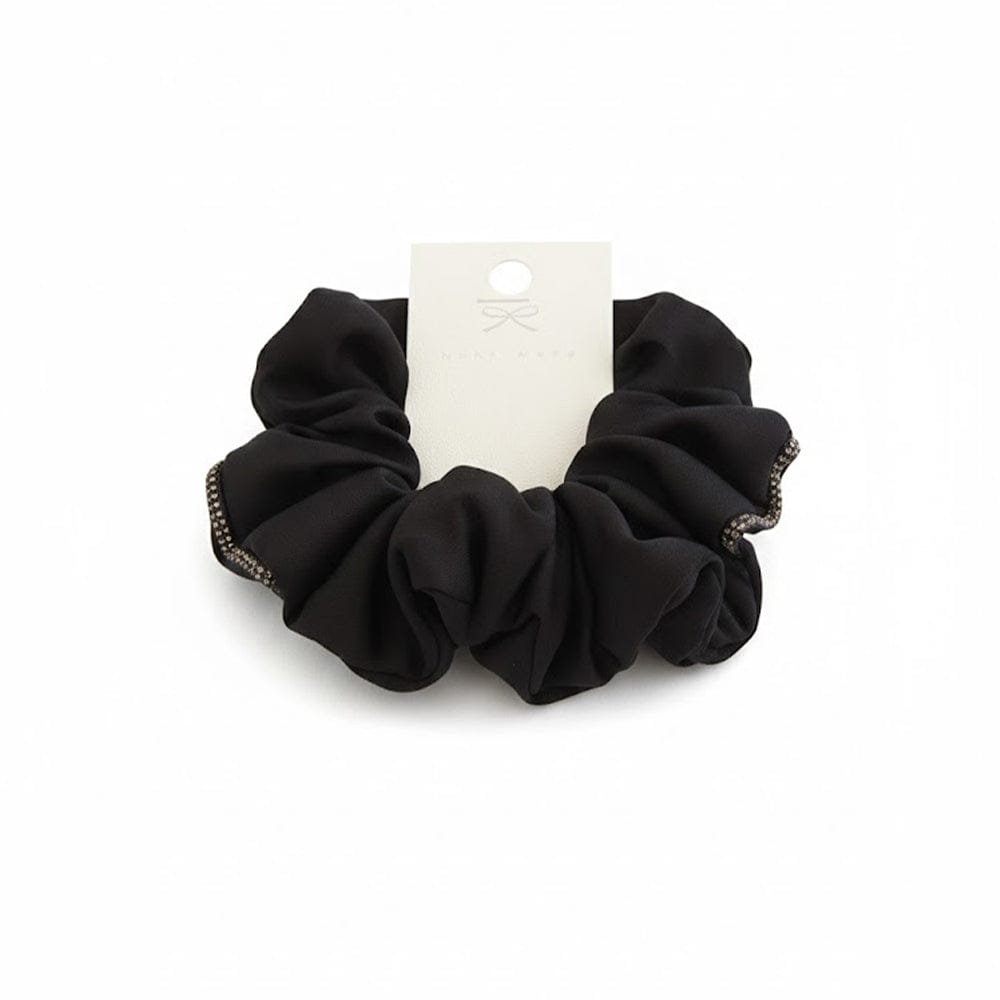 Alpha 55 Chouchou satin noir contour strass – Élégant