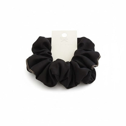 Alpha 55 Chouchou satin noir contour strass – Élégant