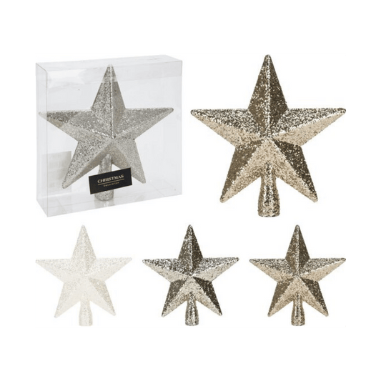 Alpha 55 Cimier étoile  Cimier étoile pailletée – Décoration de sapin brillante