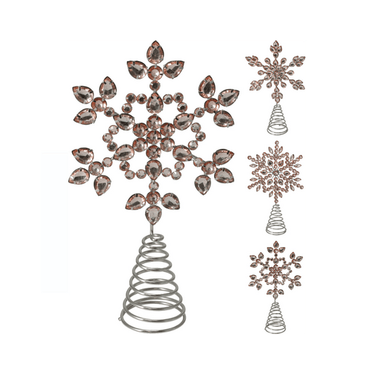 Alpha 55 Cimier Flocon Neige Strass Rose – Sommet de Sapin Chic