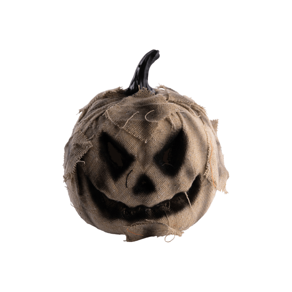 Alpha 55 Citrouille Jute LED Grise 16 cm – Décoration Halloween